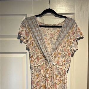 Floral Wrap Dress with Short Sleeves